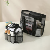 Large Capacity Mesh Multi-pocket Beach Bag Portable Travel Swimming Storage(Large) - Top-Down View
