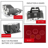 6 Modes LED Head Torch Induction Headlight Camping COB Infrared Strong Lights - 45-Degree Angle