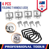 4-Piece T Handle Locks Tool Box With Keys Stainless Steel Trailer Camper Truck - Front View