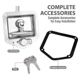 4-Piece T Handle Locks Tool Box With Keys Stainless Steel Trailer Camper Truck - Top-Down View