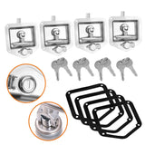 4-Piece T Handle Locks Tool Box With Keys Stainless Steel Trailer Camper Truck - Low Angle