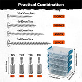 HORUSDY 324PCS Torx Wood Screws Assortment Kit Self Tapping with Storage Box - Front View