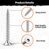 HORUSDY 324PCS Torx Wood Screws Assortment Kit Self Tapping with Storage Box - Side View