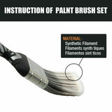 5Pc Paint Brushes Set Artist Acrylic Staining Home Garden Painting Handy Tool - Rear View