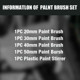 5Pc Paint Brushes Set Artist Acrylic Staining Home Garden Painting Handy Tool - Extra Image