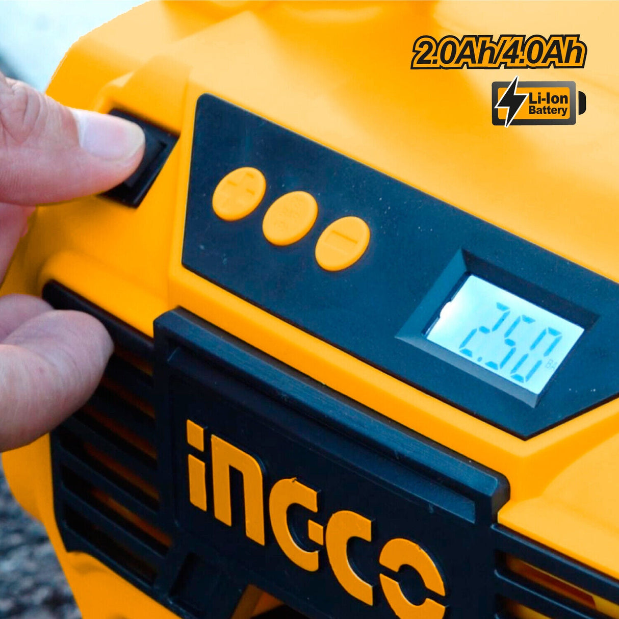 INGCO Air Compressor Car Tyre Deflator Inflator Pump 160PSI Auto Stop & Fittings(no battery and charger)