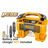 INGCO Air Compressor Car Tyre Deflator Inflator Pump 160PSI Auto Stop & Fittings(no battery and charger) - Rear View