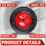 16 Wheelbarrow Trolley Wheel 4.80/4.00-8 Pneumatic Tyre 16mm Bore Tire Steel - Top-Down View