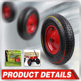 16 Wheelbarrow Trolley Wheel 4.80/4.00-8 Pneumatic Tyre 16mm Bore Tire Steel - Close-Up Angle