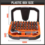 32Piece 1/4 Mini Double Head Screwdriver Bit and Ratchet Set CRV Steel Durable - Top-Down View