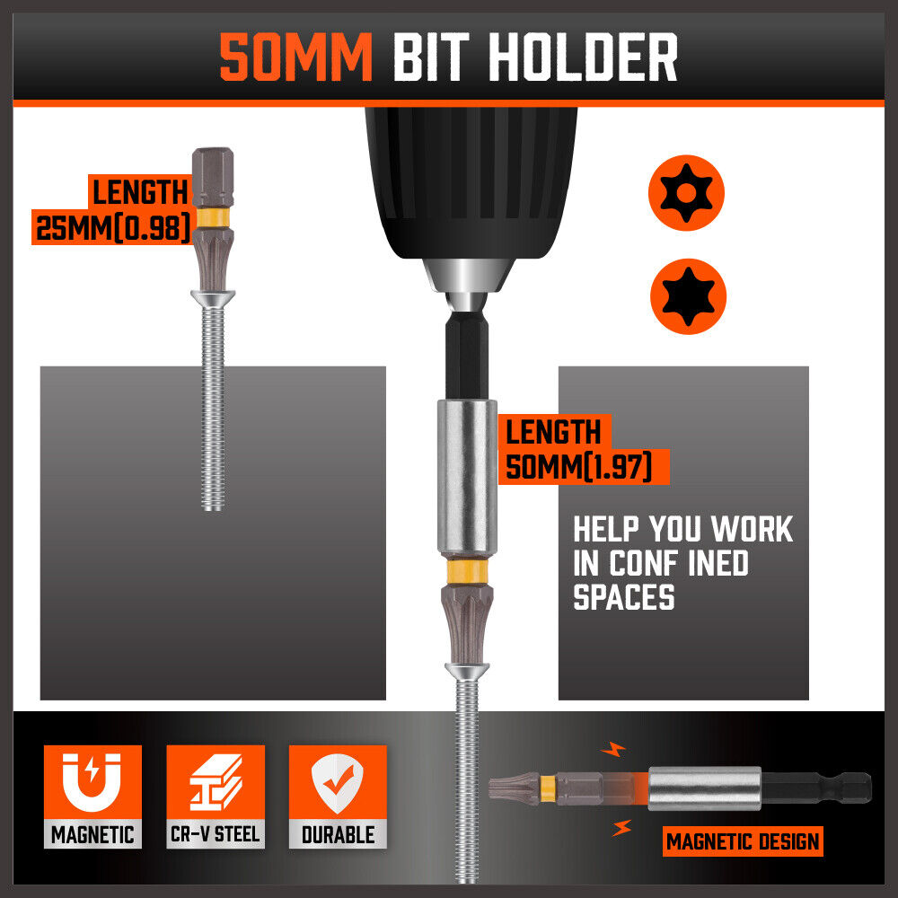 32Piece 1/4 Mini Double Head Screwdriver Bit and Ratchet Set CRV Steel Durable