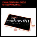17Pc Ratchet Spanner Set Metric Combination Wrenches Open End Ring CR-V 8-24mm - Low Angle