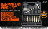 19Pc Hammer & Punch Set Brass / Roll Pin Punch Gun Builder Gunsmith Maintenance - Front View