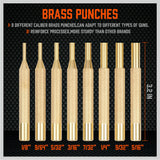 19Pc Hammer & Punch Set Brass / Roll Pin Punch Gun Builder Gunsmith Maintenance - Rear View