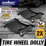 2-Piece Wheel Dolly Car Positioning Jack 450kg Vehicle Mover Transporter Trolley - Front View