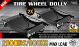 2-Piece Wheel Dolly Car Positioning Jack 450kg Vehicle Mover Transporter Trolley - Side View