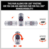 2-Piece Wheel Dolly Car Positioning Jack 450kg Vehicle Mover Transporter Trolley - 45-Degree Angle