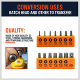 14Pc Torx Key Bit Set Tamper Proof Star Wrench Bits T5-T40 Socket Adapter S2 New - Close-Up Angle