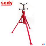 Folding Jack Stand 120cm Heavy Duty V Head Pipe Stand Adjustable Height 1.25 Ton - Front View