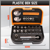 18x Magnetic Damaged Screw Extractor Set Broken Drill Bit Remover Kit Hex Crv - Top-Down View