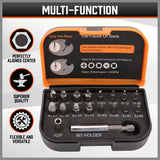 18x Magnetic Damaged Screw Extractor Set Broken Drill Bit Remover Kit Hex Crv - Low Angle