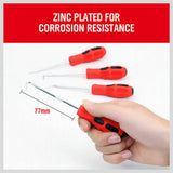 4Pc Pick Hook Set O Ring Oil Seal Remover Non-Slip Rubber Handle Red Local Stock - Top-Down View
