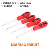 4x Car Pick and Hook Set O Ring Seal Remover Gasket Puller Remover Set - Front View