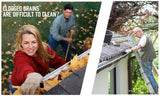 98x10cm 24Pc Gutter Brush Roof Leaf Guard Heavy Duty Twigs Filter Home Garden - Front View