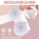 White Double Cat Bowl Pet Bowls Stand Dog Elevated Feeder Food Water Raised Lifted - 45-Degree Angle