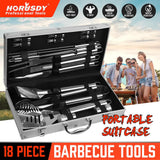 18Pcs BBQ Tool Set Stainless Steel Barbecue Utensil Cooking Grill Outdoor Cook - Front View
