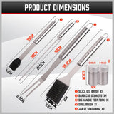 18Pcs BBQ Tool Set Stainless Steel Barbecue Utensil Cooking Grill Outdoor Cook - 45-Degree Angle