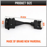 7 Pin Flat Plug to 12 Pin Flat Female Socket Adaptor Trailer Caravan Connector - Side View