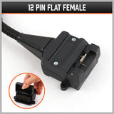 7 Pin Flat Plug to 12 Pin Flat Female Socket Adaptor Trailer Caravan Connector - Rear View
