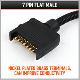 7 Pin Flat Plug to 12 Pin Flat Female Socket Adaptor Trailer Caravan Connector - Close-Up Angle