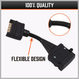 7 Pin Flat Plug to 12 Pin Flat Female Socket Adaptor Trailer Caravan Connector - Extra Image