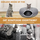 Dark Grey Cat Tunnel Bed Felt Pet Puppy Nest Cave House Toy Washable Detachable - Rear View