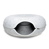 59 x 29cm Cat Tunnel Bed Dark Grey Felt Pet Puppy Nest Cave Toy Light Grey - Extra Image