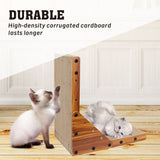 VaKa Cat Scratch Pad Cardboard Kitten Cat Scratcher Scratching Board Scatch Toy - Close-Up Angle