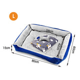 Vaka Navy Dog Bed Pet Cat Calming Floor Mat Sleeping Cave Washable Extra Large 29701 - Front View
