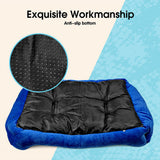 Vaka Navy Dog Bed Pet Cat Calming Floor Mat Sleeping Cave Washable Extra Large 29702 - Top-Down View
