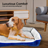 Vaka Navy Dog Bed Pet Cat Calming Floor Mat Sleeping Cave Washable Extra Large 29703 - Front View