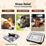 Vaka Navy Dog Bed Pet Cat Calming Floor Mat Sleeping Cave Washable Extra Large 29706 - Top-Down View