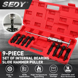 SEDY 9Pcs Inner Bearing Puller Set Slide Hammer Internal Blind Hole Remover Tool - Front View