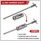 SEDY 9Pcs Inner Bearing Puller Set Slide Hammer Internal Blind Hole Remover Tool - 45-Degree Angle