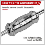 SEDY 9Pcs Inner Bearing Puller Set Slide Hammer Internal Blind Hole Remover Tool - Rear View