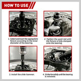 SEDY 9Pcs Inner Bearing Puller Set Slide Hammer Internal Blind Hole Remover Tool - Extra Image