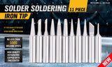 11Pc Soldering Iron Tips Solder Rework Lead Free Hakko Soldering Station AU - Front View