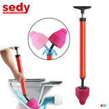 62cm High Pressure Toilet Unblock Toilet Pipe Plunger Bathrooms floor Drains - Front View