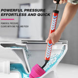 62cm High Pressure Toilet Unblock Toilet Pipe Plunger Bathrooms floor Drains - Rear View
