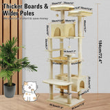 VaKa 184cm Road Cat Tree Tower Scratching Post Scratcher Condo with Big Hammock - Side View
